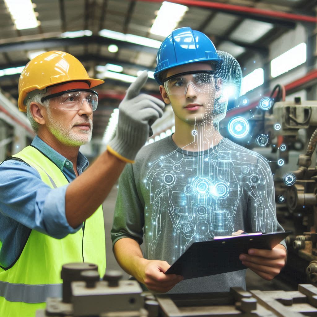 AI Helping Workers. Digital art created by Microsoft Copilot supporting the theme of this article AI Helping Workers. Digital art created by Microsoft Copilot supporting the theme of this article